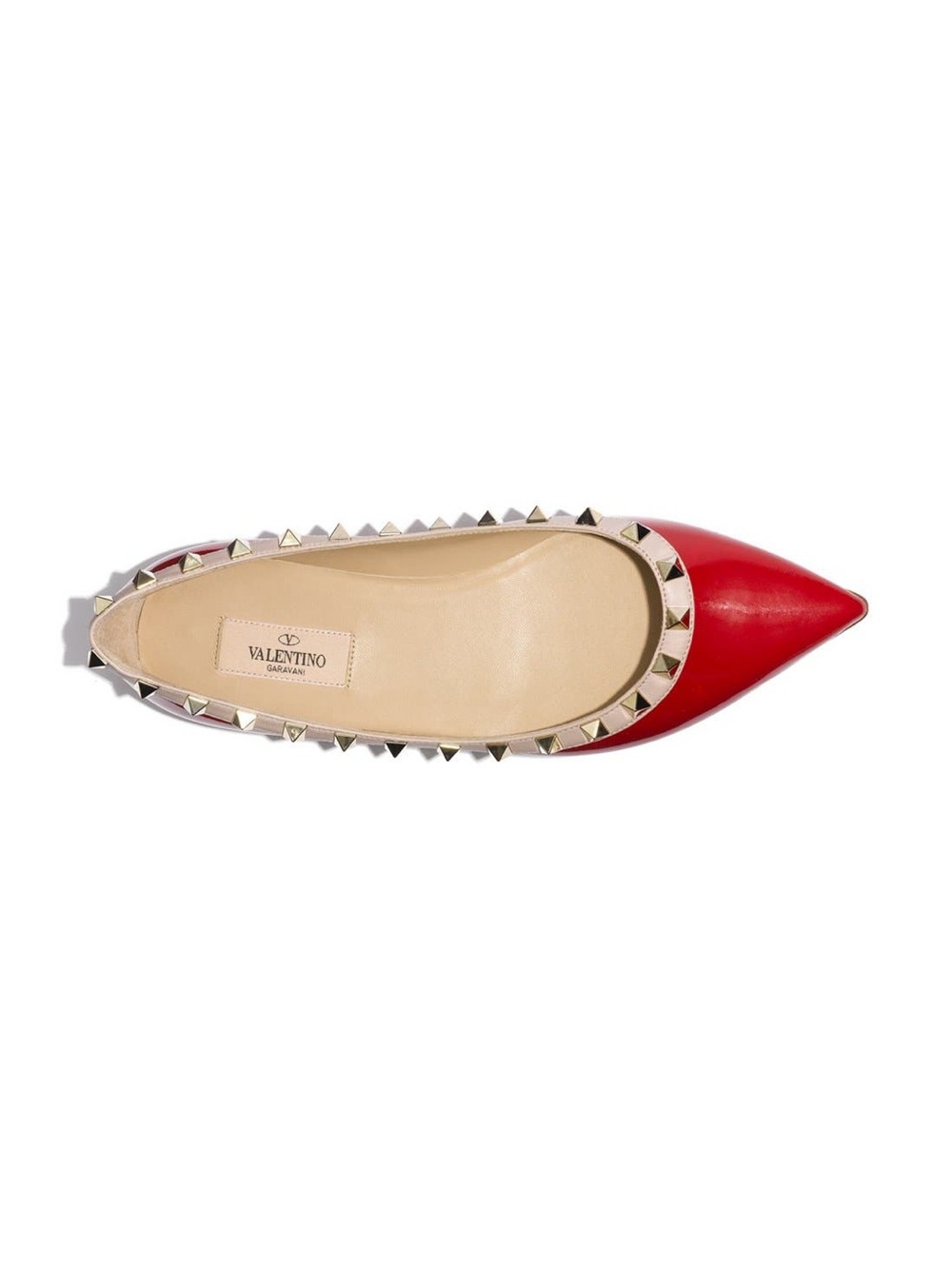 Authentic Valentino Garavani Rockstud Red Leather Point Flats Shoes GUC SmCut 37 - Picture 16 of 16